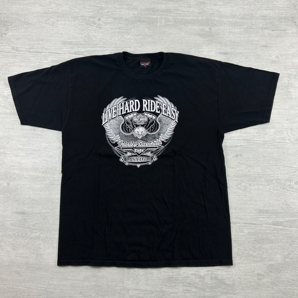 Vintage Harley Davidson Cafe Shirt Size XL Black Las Vegas Biker Motorcycle